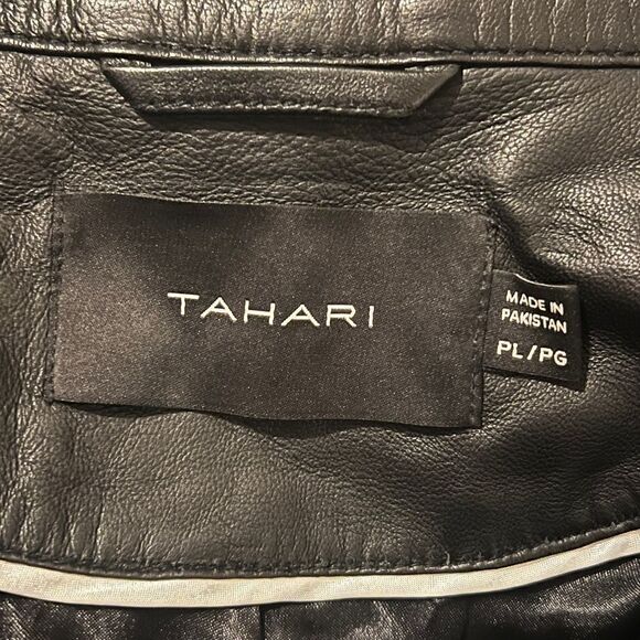 Tahari Women's Liv Belted Leather Shirt Jacket Black Petite Large NWT - Picture 6 of 9